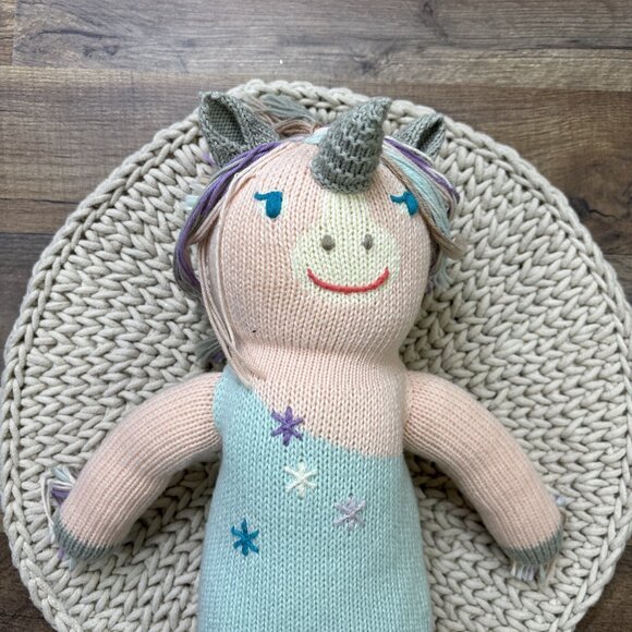 Blabla Confetti Unicorn Knit Doll Plush Lovey 18” - Picture 2 of 6